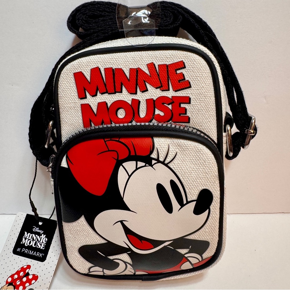 NWT Disney Minnie Mouse Primark Crossbody Bag Purse Canvas Phone Holder bag